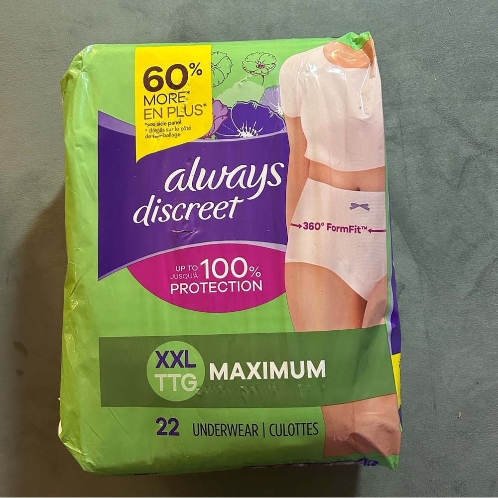 ALWAYS DISCREET Incontinence underwear for women size XXL 22 counts